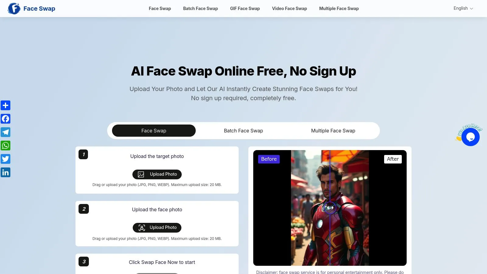 Featured image of AI Face Swapper website