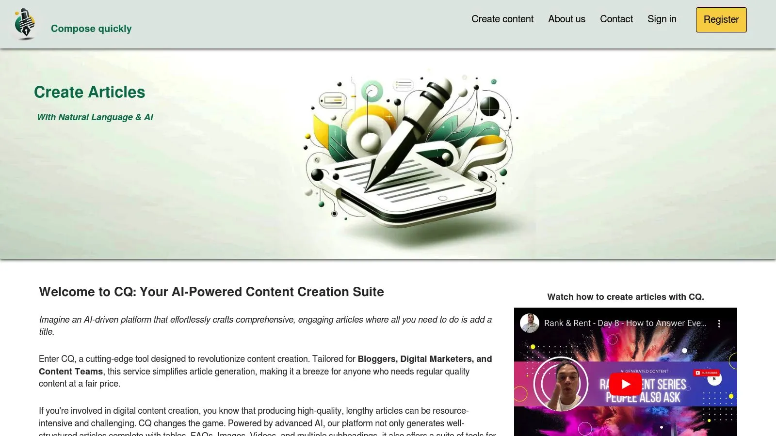 Featured image of Compose Quickly website