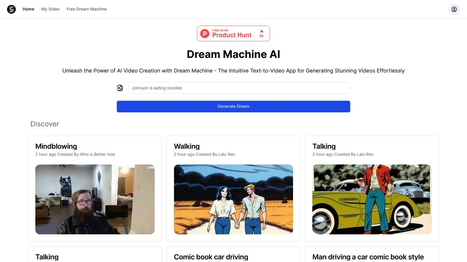 Featured image of Luma Dream Machine AI website