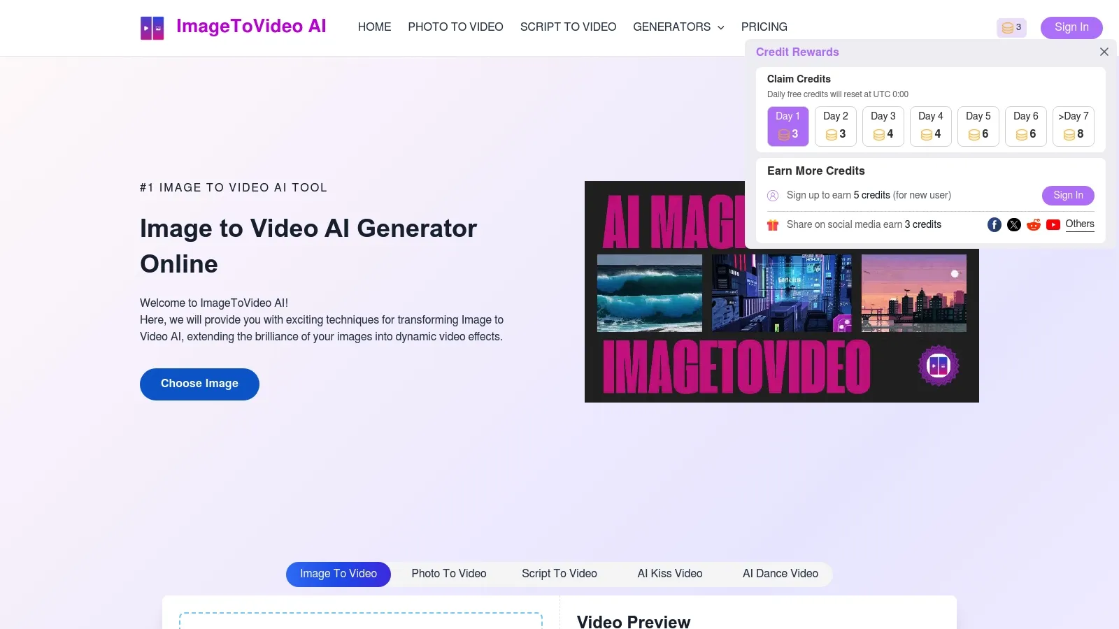 Featured image of ImageToVideo AI website