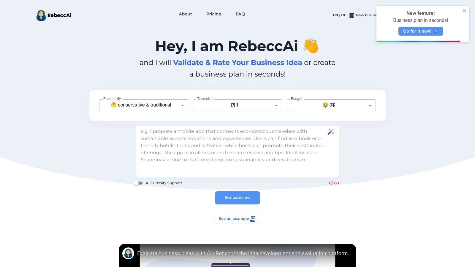 Featured image of RebeccAi website