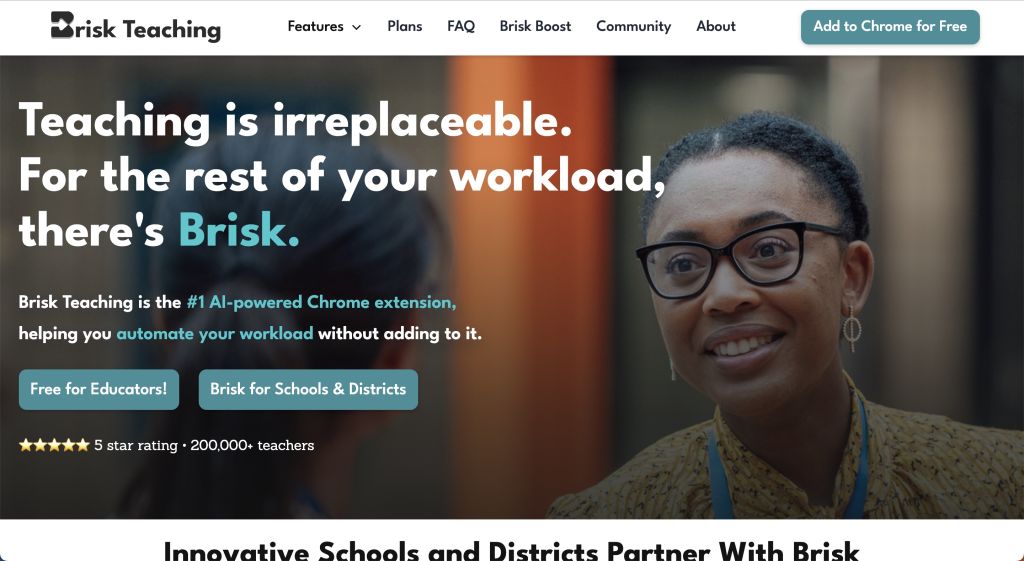 Featured image of Brisk Teaching website