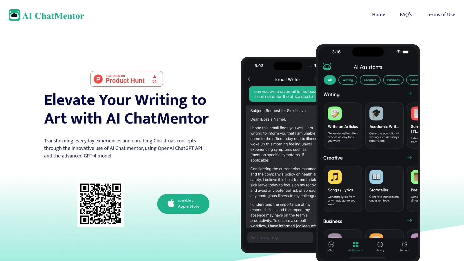 Featured image of AI ChatMentor website