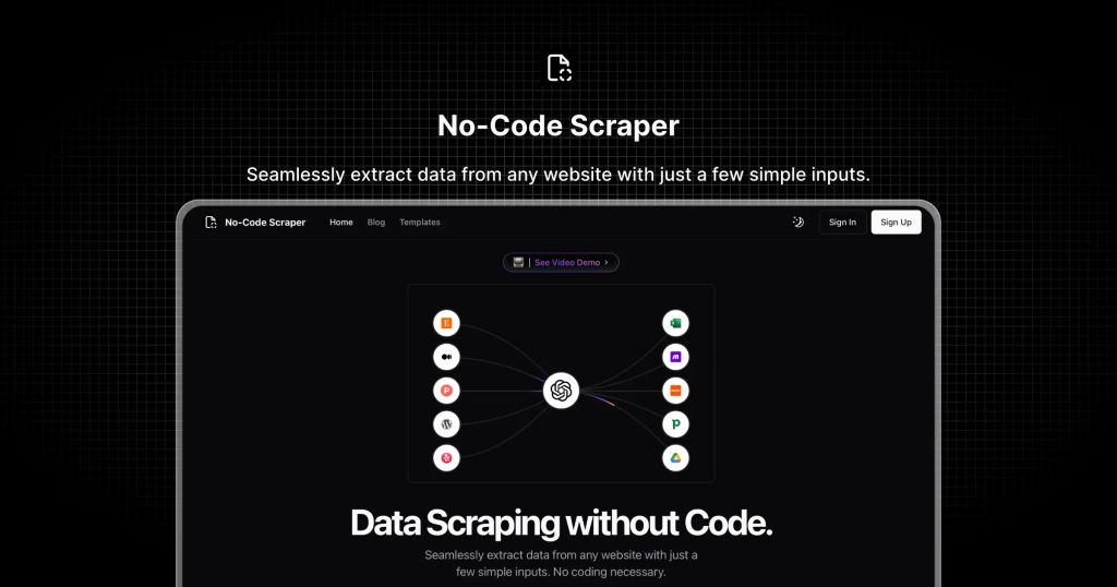 Featured image of No-Code Scraper website