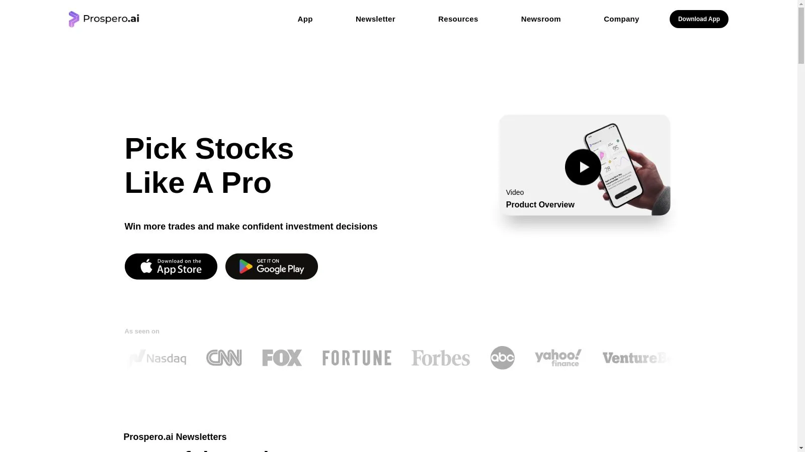 Featured image of Prospero.ai website