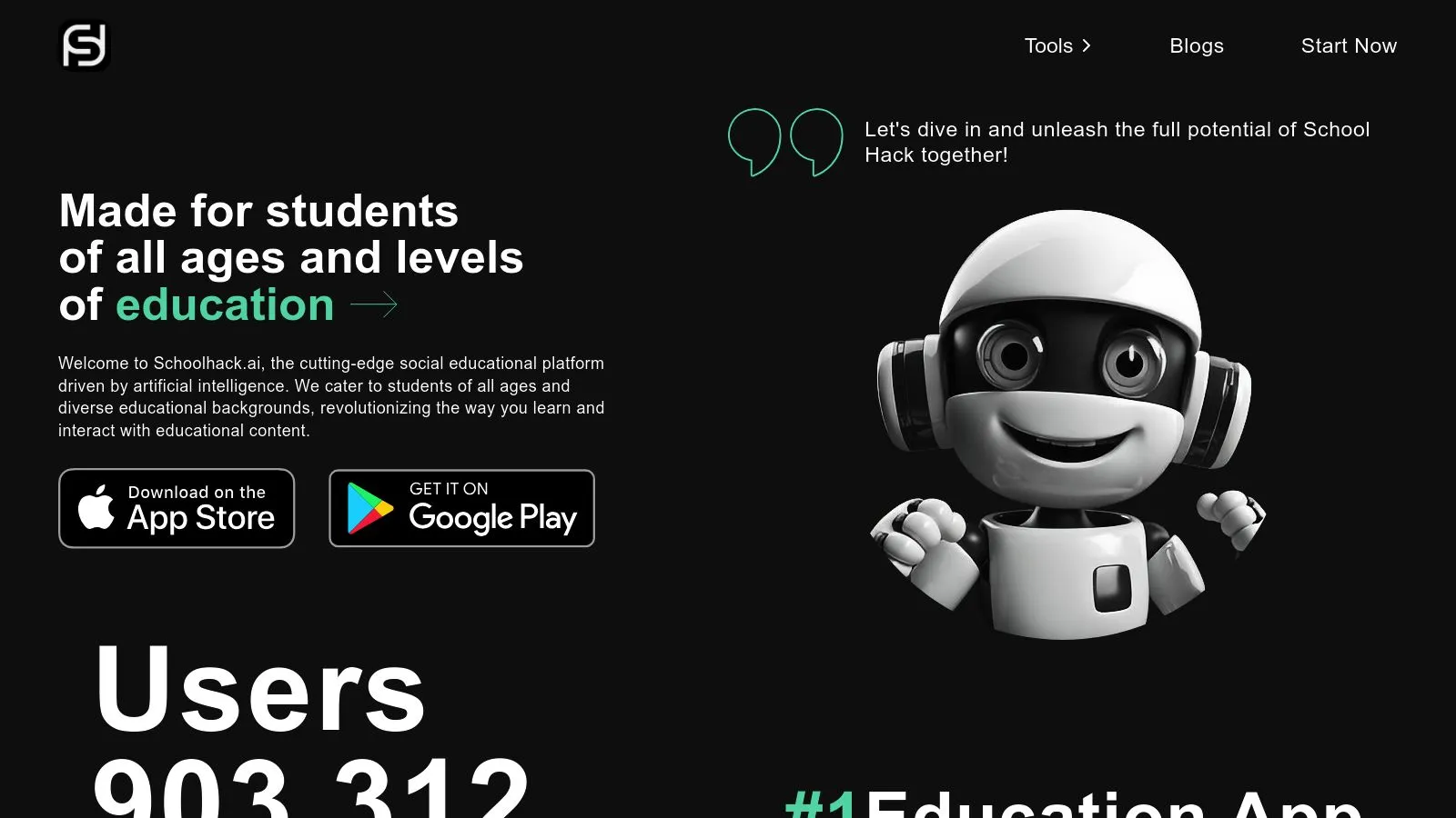 Featured image of Schoolhack.ai website