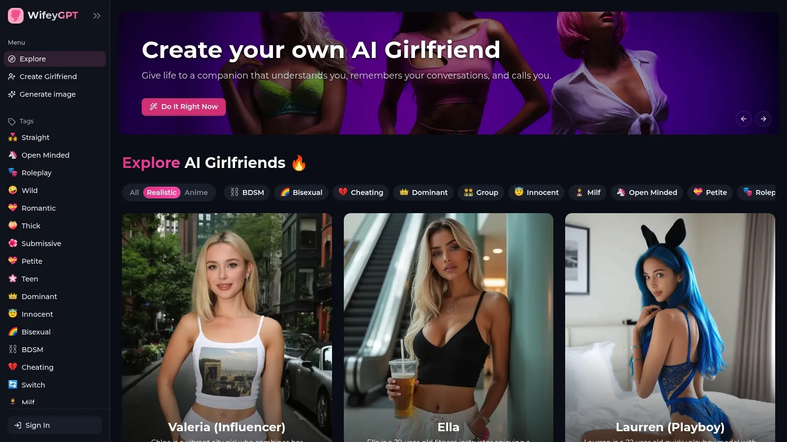 Featured image of WifeyGPT website